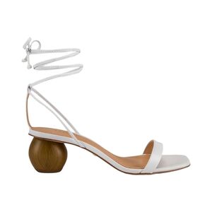 RAYE Adalia Sculptural Round Heel Sandal White Size 7.5